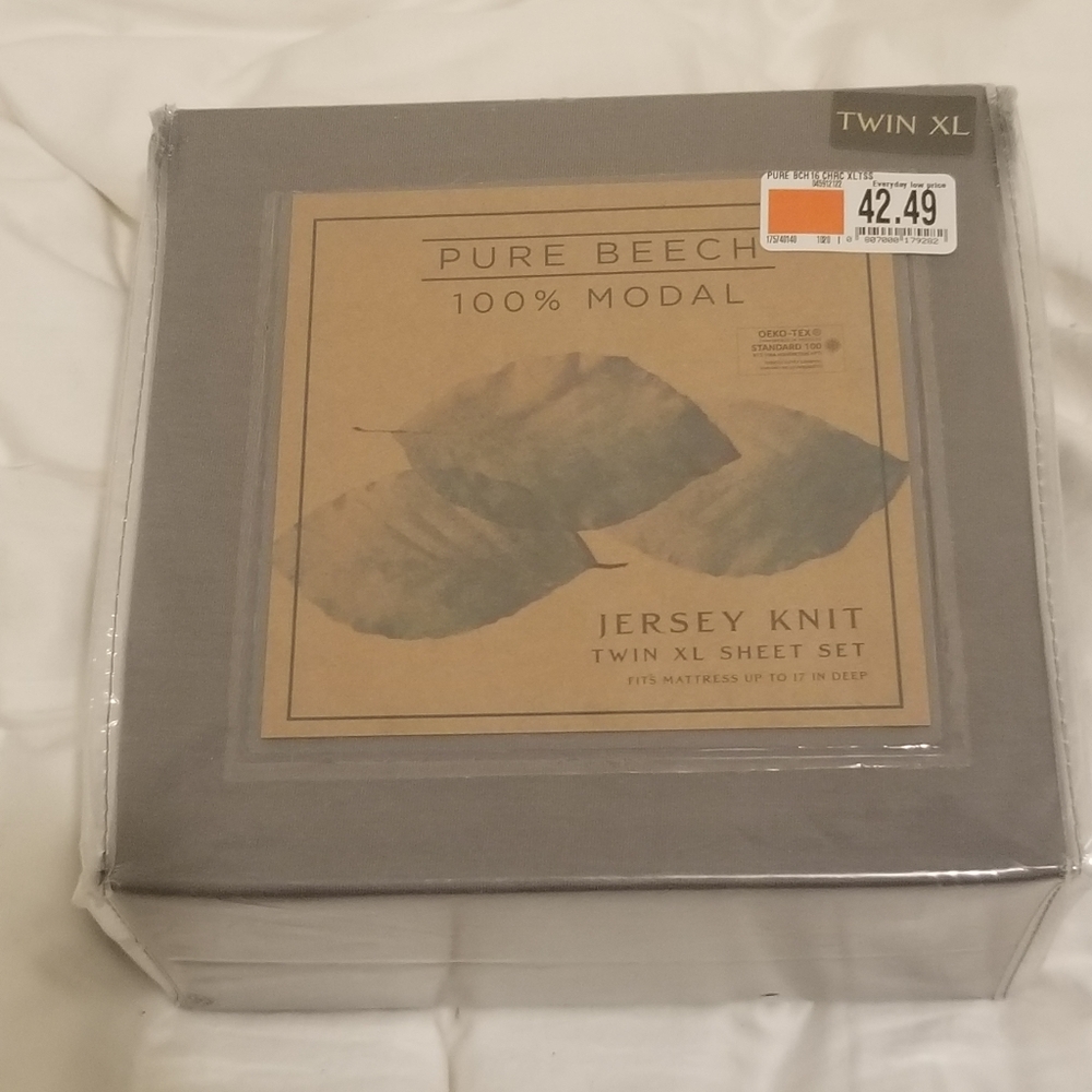 PURE BEECH 100%MODAL jersey knit twin xl sheet set